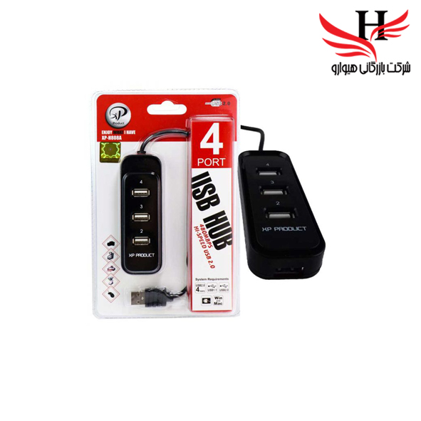 تصویر هاب سيم دار ايکس پي 4 پورت xp-808